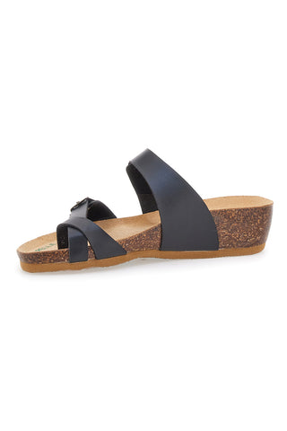 Schwarze Flip-Flops, hergestellt in Italien, mit Riemen Bio Up 22710