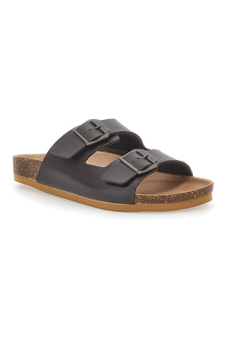 Braune Hausschuhe mit Schnalle Bio Up 25403