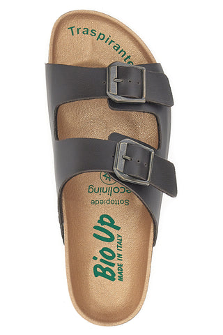 Braune Hausschuhe mit Schnalle Bio Up 25403