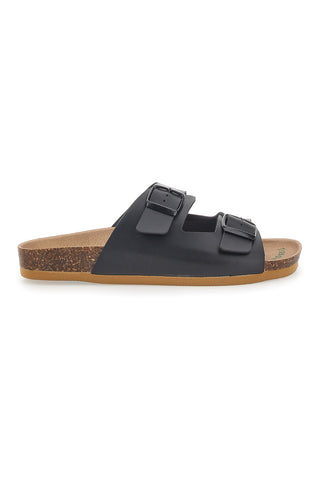 Schwarze Hausschuhe mit Bio-Up-Schnalle 25413