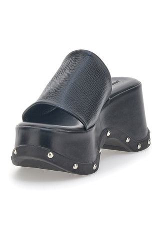 Ciabatte Platform Nere in Pelle Pittarello 5765