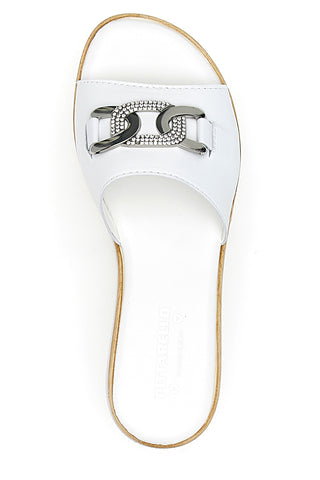 Ciabatte Bianche con Catenina Argento e Platform Pittarello Love 3456