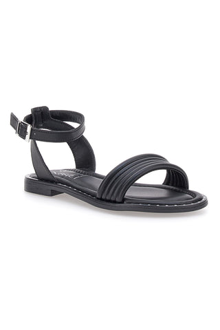 Flache schwarze Sandalen mit verstellbarem Riemen im Pittarello-Look DC43877