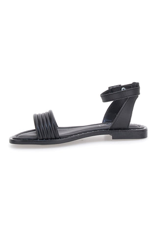 Flache schwarze Sandalen mit verstellbarem Riemen im Pittarello-Look DC43877