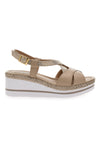 Sandali Beige Con Zeppa Prima Riga DC611109