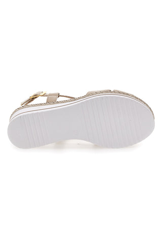 Sandali Beige Con Zeppa Prima Riga DC611109