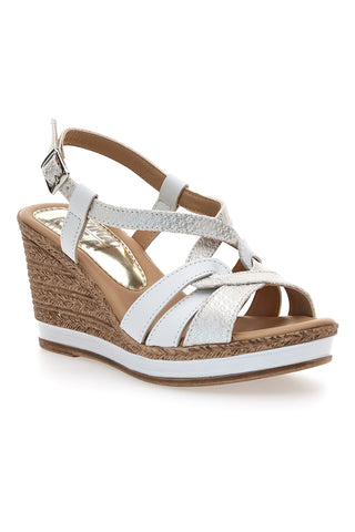 Sandali Bianchi Con Zeppa Prima Riga MK3226228