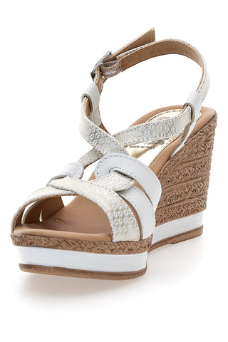 Sandali Bianchi Con Zeppa Prima Riga MK3226228
