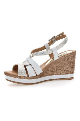 Sandali Bianchi Con Zeppa Prima Riga MK3226228