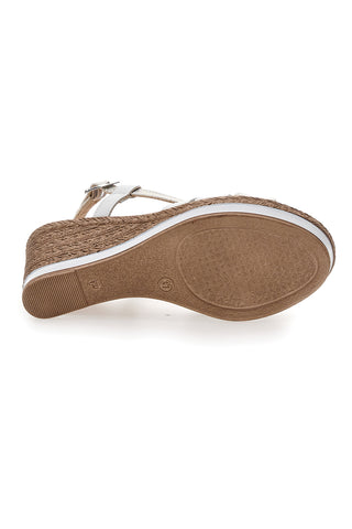 Sandali Bianchi Con Zeppa Prima Riga MK3226228