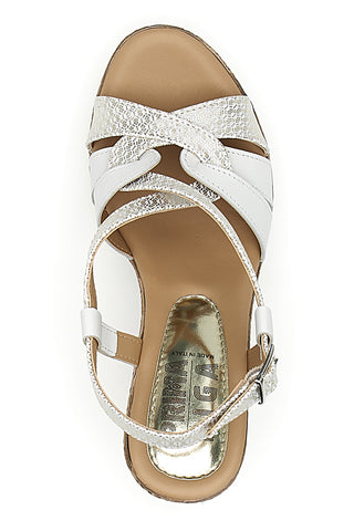 Sandali Bianchi Con Zeppa Prima Riga MK3226228