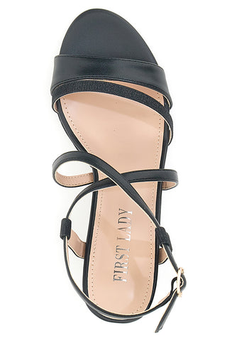 Schwarze First Lady-Sandalen mit Absatz 421