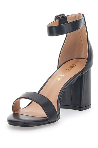 Schwarze First Lady-Sandalen mit Absatz 405