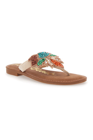 Braune Flip-Flops mit Perlen Fun Beach 468