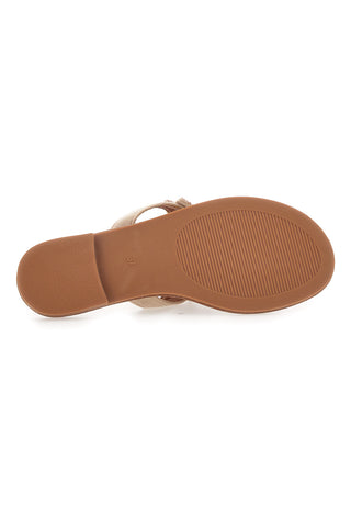 Braune Flip-Flops mit Perlen Fun Beach 468