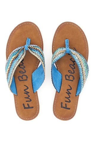 Fun Beach 469 Blaue Flip-Flop-Hausschuhe
