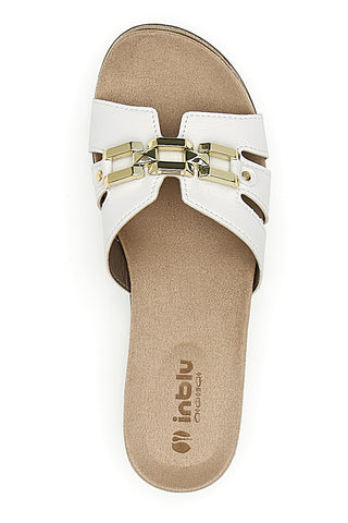 Weiße Hausschuhe mit goldenem Riemen Inblu 41 SA