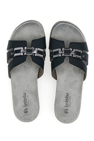 Ciabatte Nere Con Catenina Argentata Inblu 41 SA