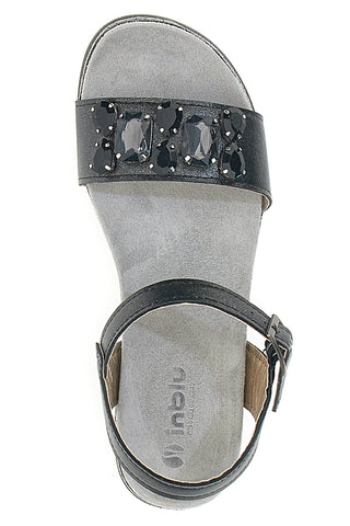 Schwarze Sandalen mit blauen Steinen 38 SA