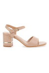 Nudefarbene Sandalen mit Absatz 7,5 cm, Café-Preis: 230688