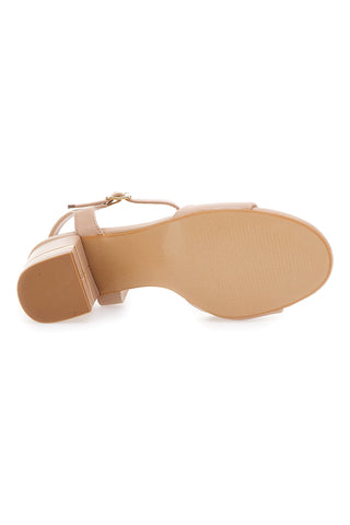 Nudefarbene Sandalen mit Absatz 7,5 cm, Café-Preis: 230688