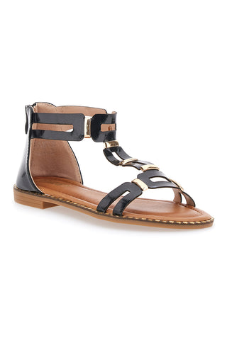 Sandali Neri Con Suola Flat The First 19467