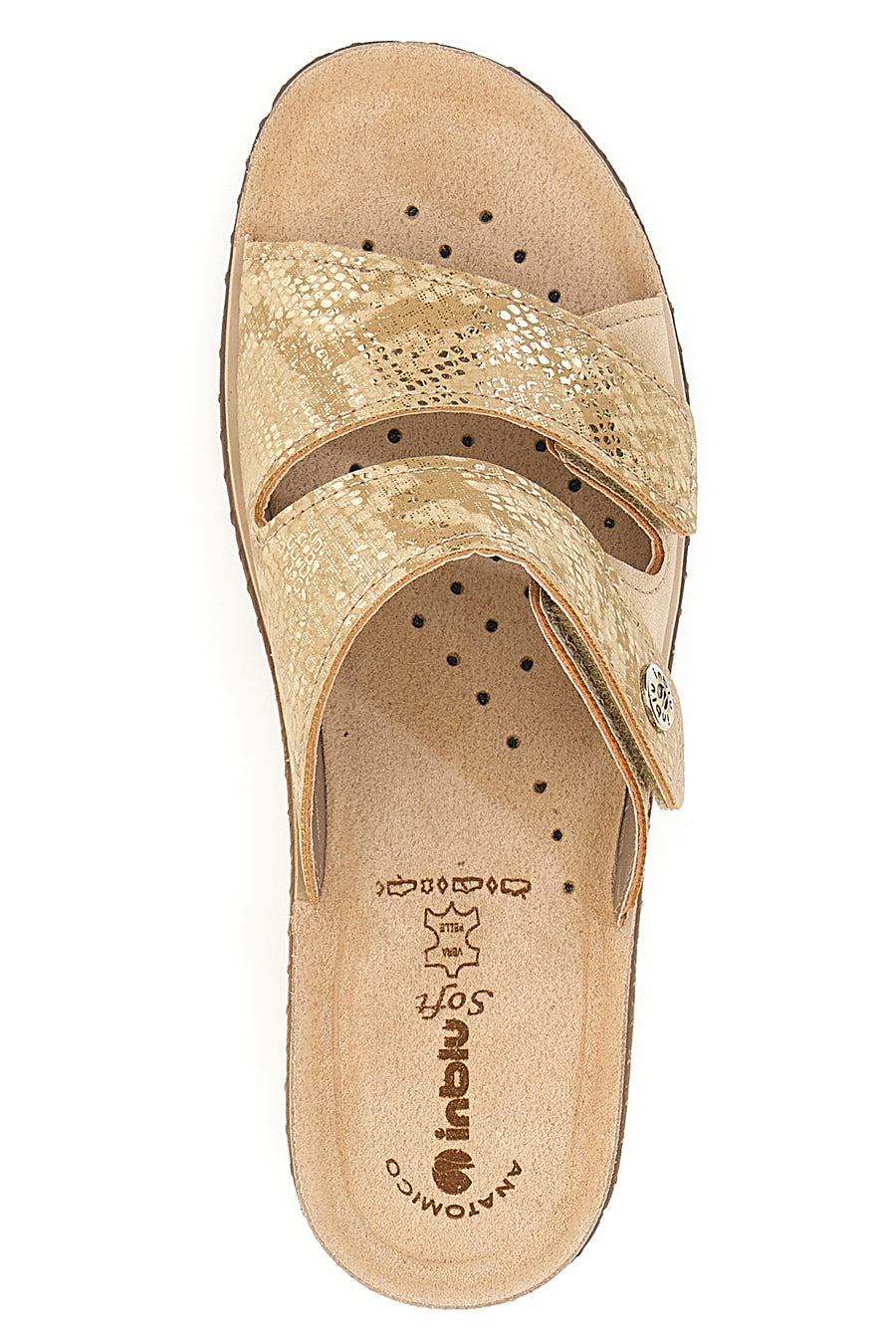 Ciabatte Sabbia Con Zeppa e Strappo in Velcro InBlu 2678 da Donna