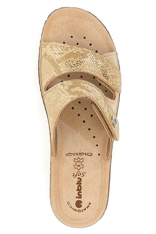 Ciabatte Sabbia Con Zeppa e Strappo in Velcro InBlu 2678