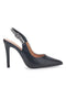 Schwarze Slingback-Pumps mit Strasssteinen First Lady 415