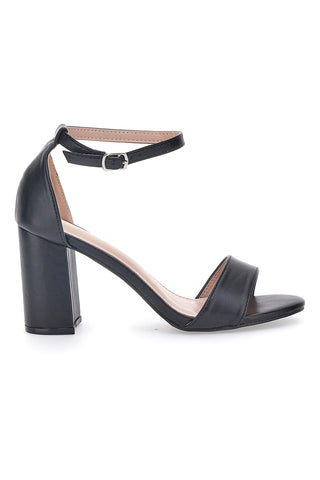 Schwarze Sandalen mit Riemchen und Blockabsatz First Lady 409