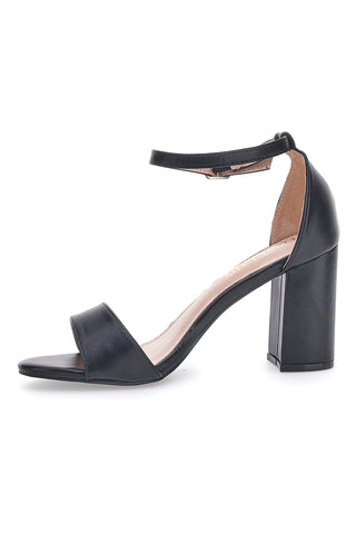 Schwarze Sandalen mit Riemchen und Blockabsatz First Lady 409