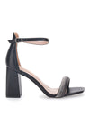 Schwarze Sandalen mit Absatz und Strasssteinen First Lady 419