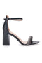 Schwarze Sandalen mit Absatz und Strasssteinen First Lady 419