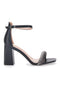 Schwarze Sandalen mit Absatz und Strasssteinen First Lady 419