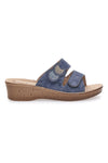 Ciabatte Blu Con Zeppa e Strappo in Velcro InBlu 2675