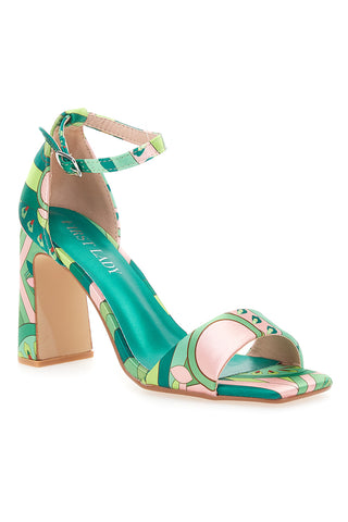 First Lady 4016 Grüne Sandaletten mit Riemen