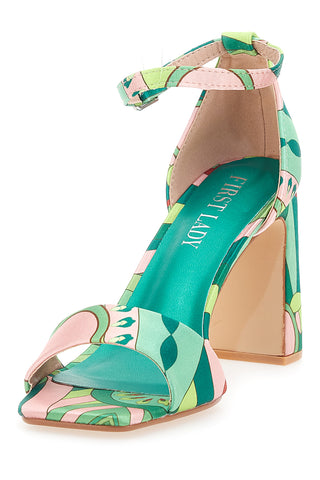 First Lady 4016 Grüne Sandaletten mit Riemen