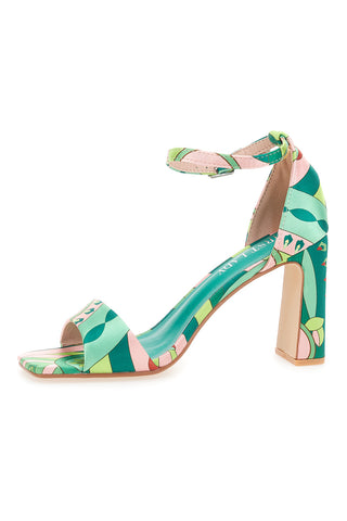 First Lady 4016 Grüne Sandaletten mit Riemen