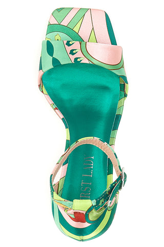 First Lady 4016 Grüne Sandaletten mit Riemen