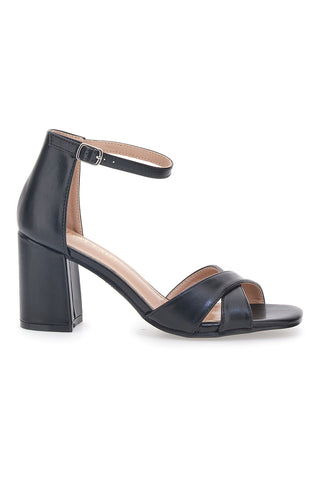 Schwarze First Lady-Sandalen mit Absatz 410