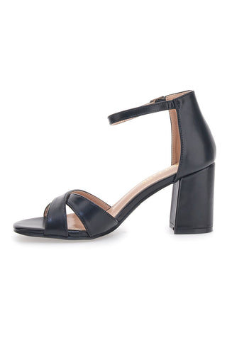 Schwarze First Lady-Sandalen mit Absatz 410