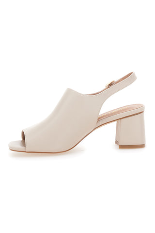 Beige Sandalen mit Blockabsatz First Lady 453