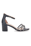 Schwarze Damensandalen von First Lady mit Glitzer 413