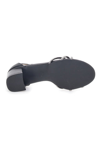 Schwarze Damensandalen von First Lady mit Glitzer 413