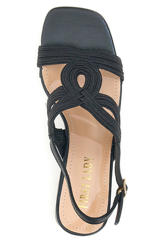 Schwarze Slingback-Sandalen für Damen von First Lady 426