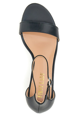 First Lady 402 Schwarze Sandalen mit Blockabsatz