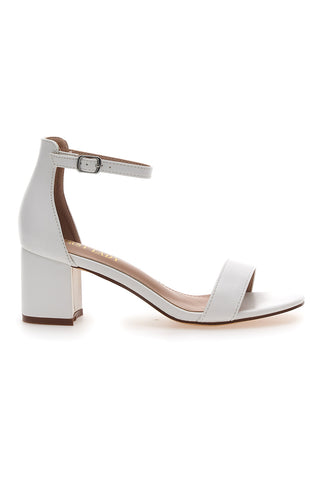 Weiße First Lady Sandalen mit Absatz 402