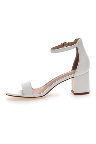 Weiße First Lady Sandalen mit Absatz 402