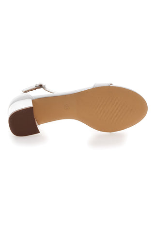 Weiße First Lady Sandalen mit Absatz 402