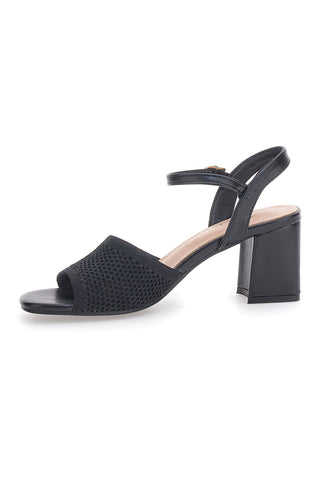 Schwarze First Lady Sandalen mit Blockabsatz 422